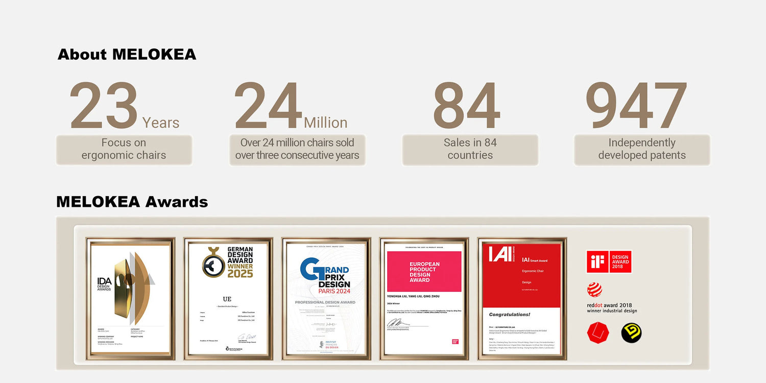 ReliefBack Master Office Chair (Black) | 200kg Heavy Duty | MELOKEA Office Chair